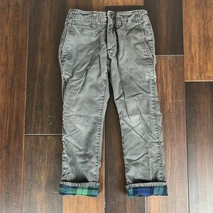 EUC Gap kids flannel lined grey chino pants, 6 slim
